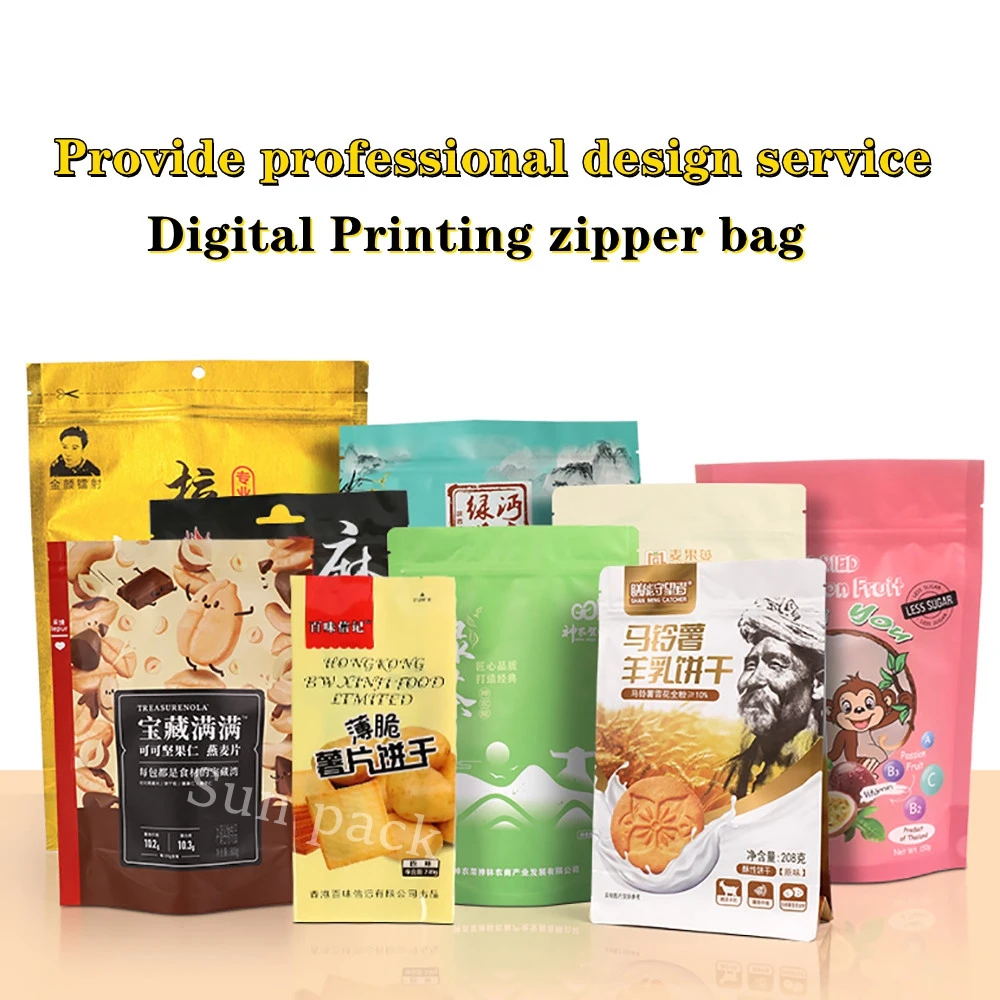 50pcs Food Grade Stand Up Plastic Mylar Zipper Bags with Window Doypack  Pouch for Food Candy Chocolate Organizer Dry Fruit Bag