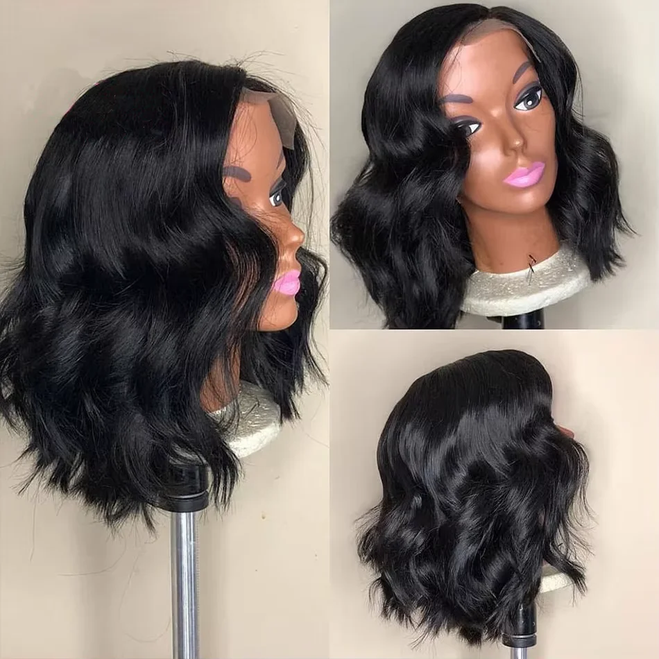 10 16 Inch Natural Glueless Body Wave Short Bob Human Hair Wig 5x5 Glueless Body Wave Bob Human Hair Wig 250%Density 3