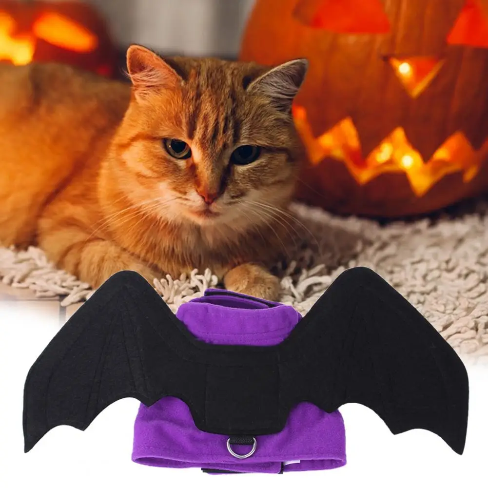 No Odor Excellent Halloween Dress Up Accessories Pet Bat Wings Polyester Bat Wings Costume Easy-wearing for Home