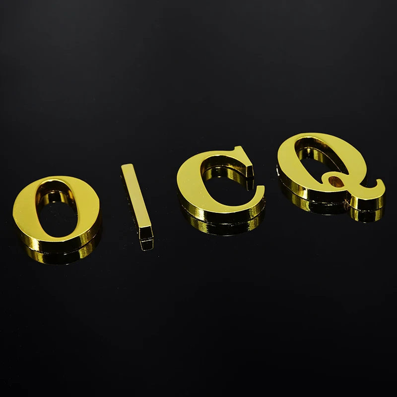 Metal Self Adhesive House Number English Alphabet Letters for Apartment Room Door Plate Table Mailbox Number Stickers 5*3cm 1Pcs house number signs,house numbers,number plate