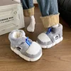 Rabbit Cotton Slippers Women Winter Warm Shoes Plush Lining Indoor Slipper Couple Platform High Top Snow Boots Male Home Slipper 1