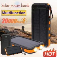 20000mAh Solar Power Bank Portable Large Capacity Charger Compatible with IOS Android USB-A and USB-C Fast Charging 1
