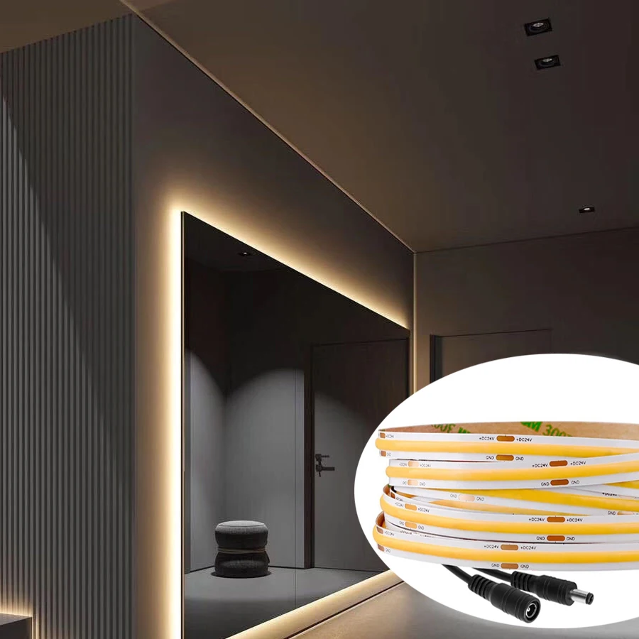 10M COB LED   Ʈ  8mm 312 LED/m е DC 12V 24V   Ʈ,    ڿ  