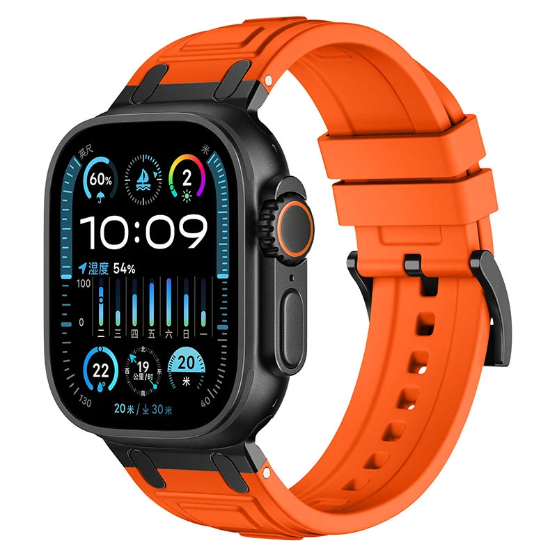 Enhanced Silicone Strap with Modified Metal Integration for Smartwatch Wristbands