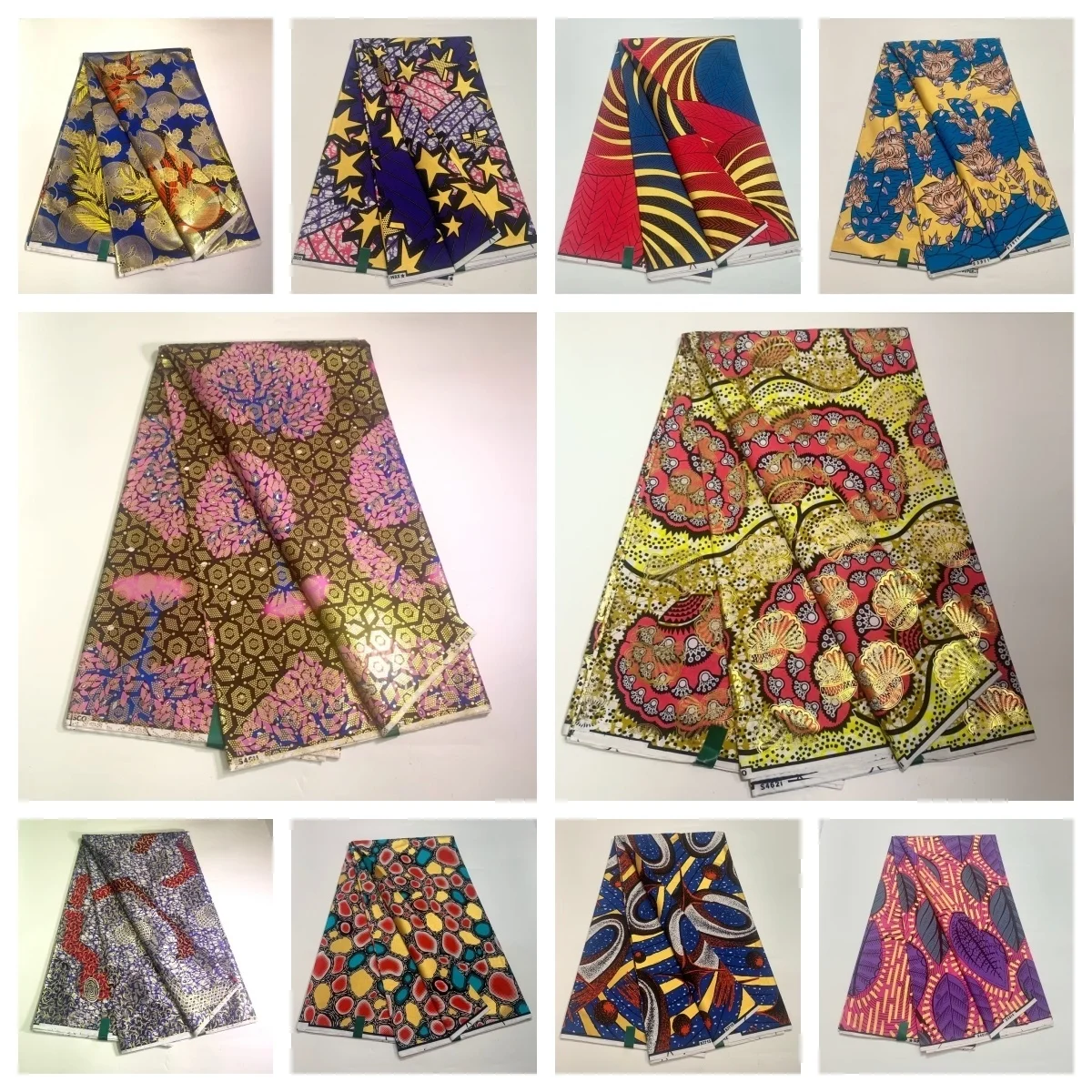 

Настоящий воск, нигерийская африканская золотая вощеная ткань, 100% хлопок, принт Batik, Анкара, Высококачественная оригинальная вощеная ткань, 6 ярдов