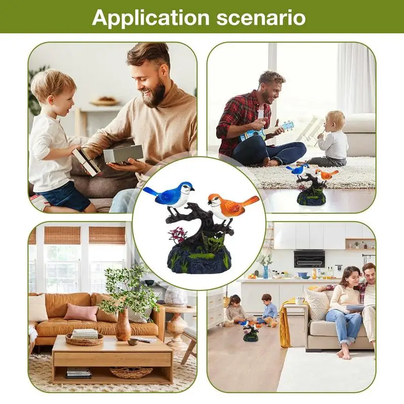 Simulation Bird Ornaments Vivid Electric Bird Decor With Sound Decorative Bird Decor Voice Control Battery Powered Perfect For 5