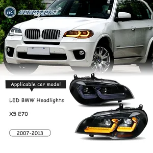 Фары головного света HCMOTIONZ для BMW X5 E70 2007-2013, оригинальные ксеноновые автомобильные передние фары в сборе, аксессуары высокого качества