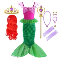 Girls Costume Little Mermaid Princess Dress Kids ​Halloween Cosplay Christmas Carnival Birthday Party Children Clothing Dress Up