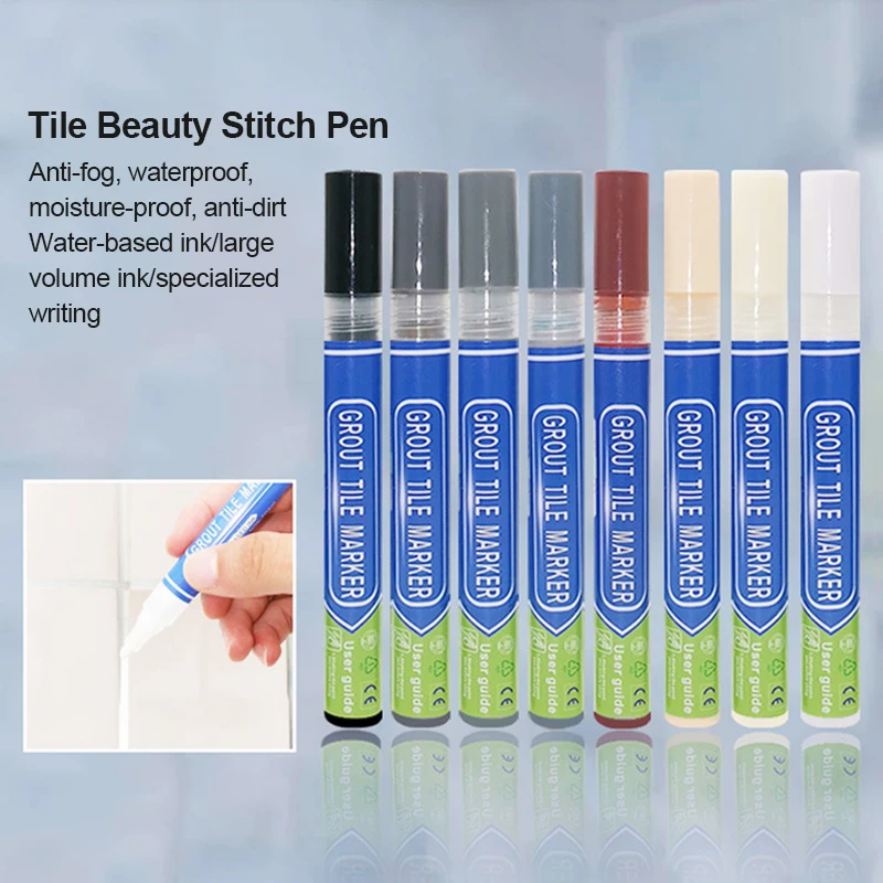 Tile Grout Pen Waterproof Marker Wall Seam Color Pen Tiles Floor Bathroom Decontamination Seam Repair Cleaner Agents Paint