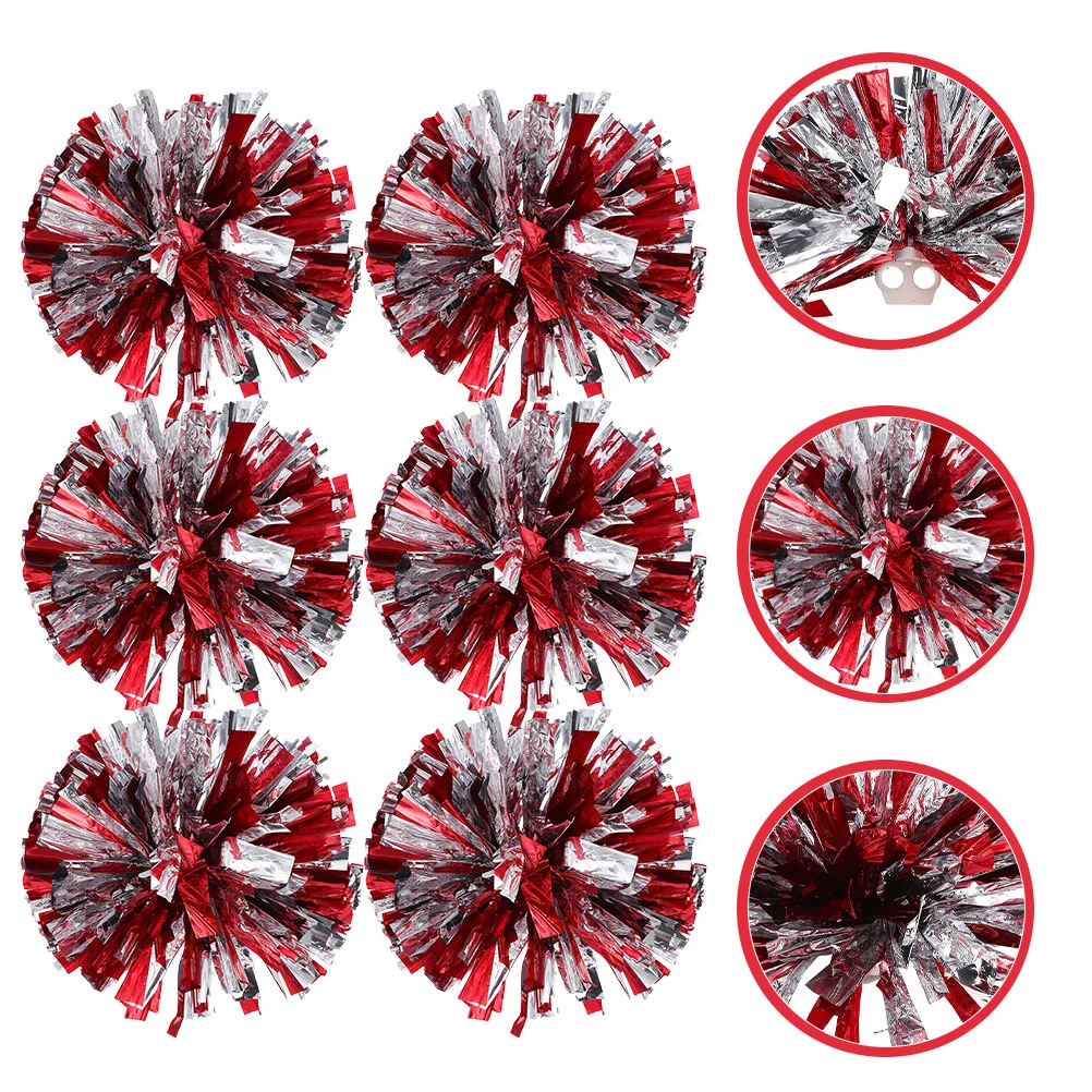 6Pcs Cheerleading Pompoms Cheerleader Pom Poms Cheer Poms Cheering Hand Flowers 6pcs cheerleading pompoms cheerleader pom poms decorative cheer pom poms wrist pom poms