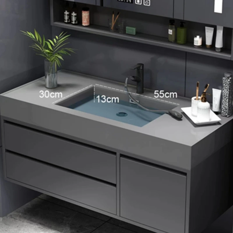 Storage Locker Bathroom Cabinet Furniture Modern Shelve Hanging Home Improvement Complete Washbasin Hovedskapet Bathroom Vanity