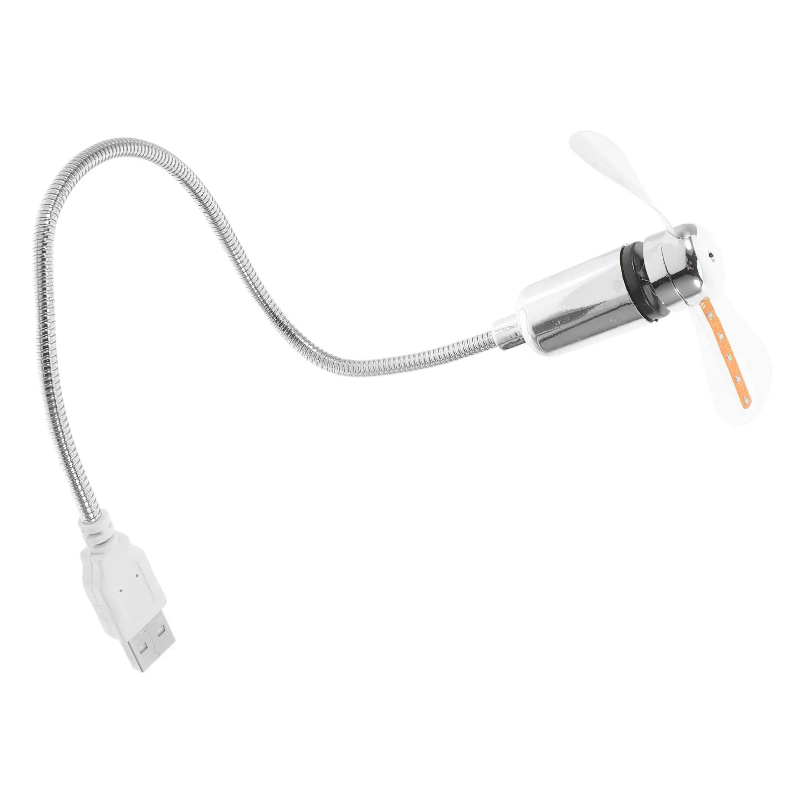 미니 LED 팬 실버 41Cm USB 전원 데스크탑 팬 64가지 색상 패턴 설치 필요 없음 남성용 훌륭한 장치 선물