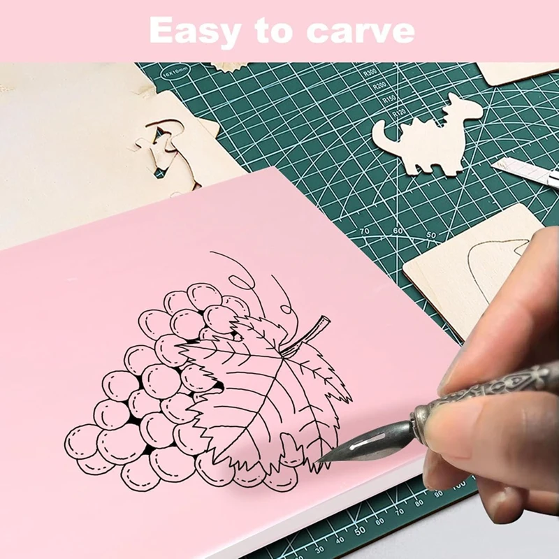 B49B-10 Pieces Rubber Blocks Easy To Carve Rubber Stamp Materials Craft Supplies For DIY Projects Scrapbook Card Making