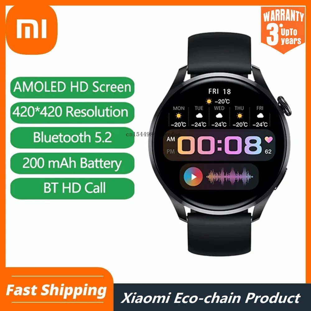 Смарт-часы Xiaomi для мужчин и женщин умные часы с AMOLED экраном HD функцией измерения