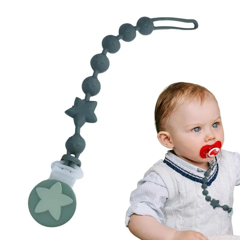

Pacifier Strap Food Grade Teether Harness Teether Anti-Drop Chain Clip Toddler Travel Essential Pacifier Chain Gift For Newborn