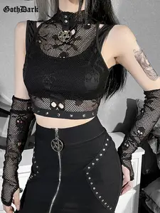 black crop top cnp ok dark emo goth grunge girls