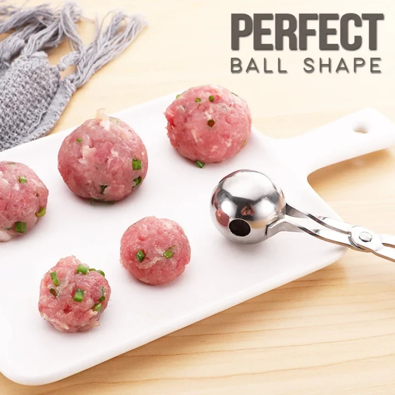 Non-Stick Meatball Maker Mold Kitchen Utensil Spoon Stainless Steel Stuffed Meatball Clip DIY Meat Rice Ball Maker Cooking Tools meatball maker