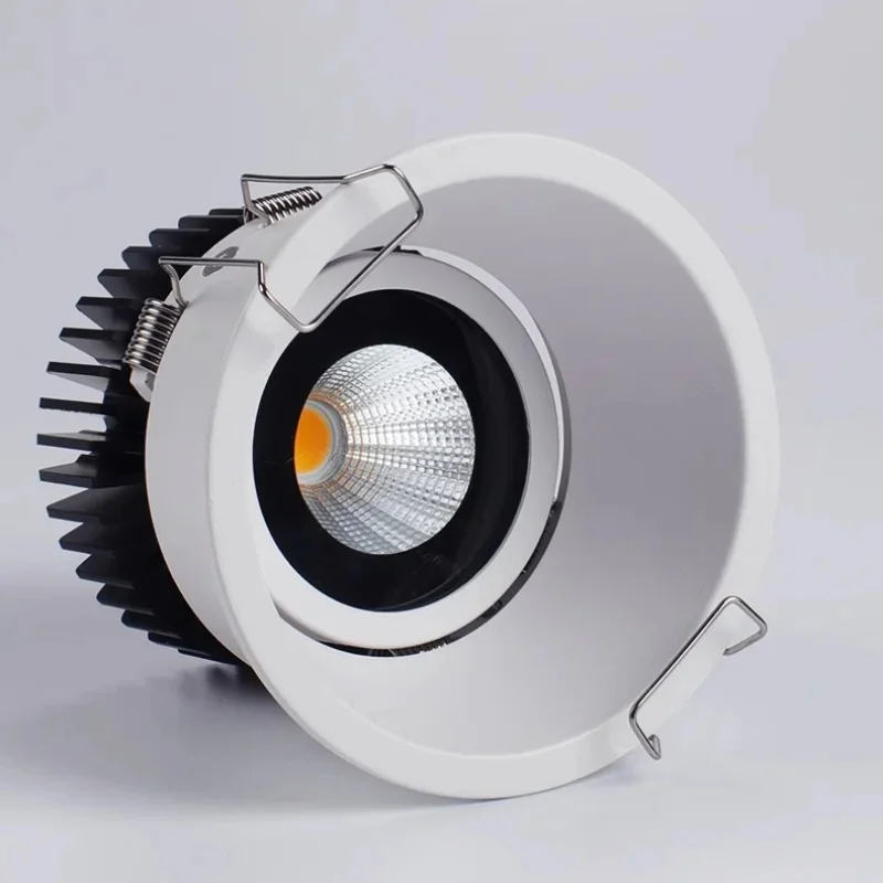 눈부심 방지 디밍이 가능한 매립형 LED COB 다운라이트 10W 15W 18W LED 천장 조명 AC110V/220V 호텔 사무실 상업용 조명