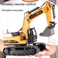 2.4g Remote Control Toys Alloy Simulated Sound And Lighting Excavator Bulldozer Engineering Vehicle Rc Trucks Gifts For Children 1