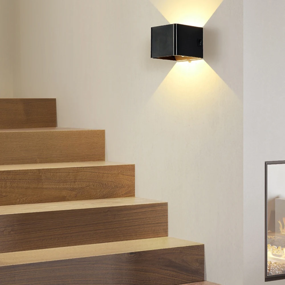 LED Wall Lamp Modern Outdoor Indoor USB Charge Sensing Up Down Wall Mount Lights Living Room Hallway Bedroom Art GallerDecor