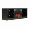 Electric Fireplace TV Stand Black Oak Media Storage Console Heater LED Flames Adjustable Shelves 55" TV 47.44"x15.67"x18.58" H 5