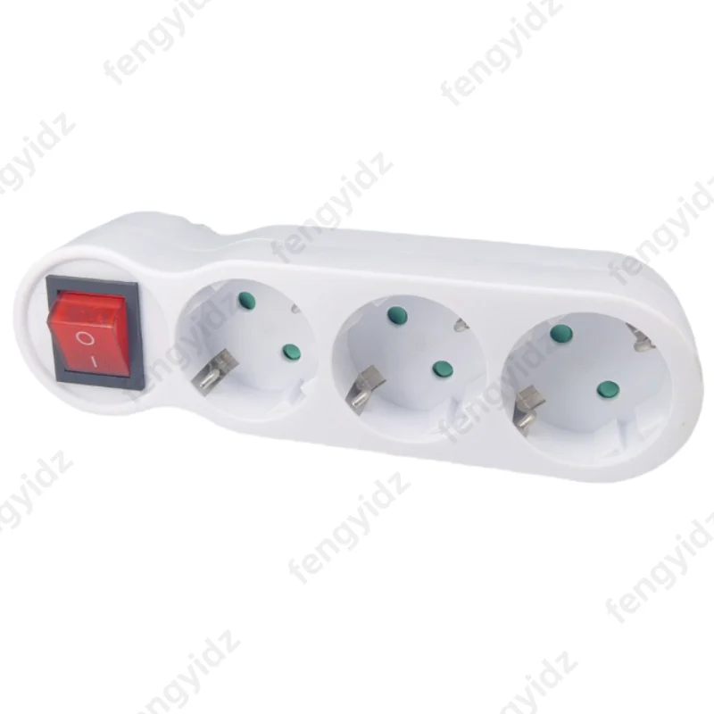 fengyidz 16A European Type Conversion Plug 1 TO 3 Way EU Standard Power Adapter Socket Mar28