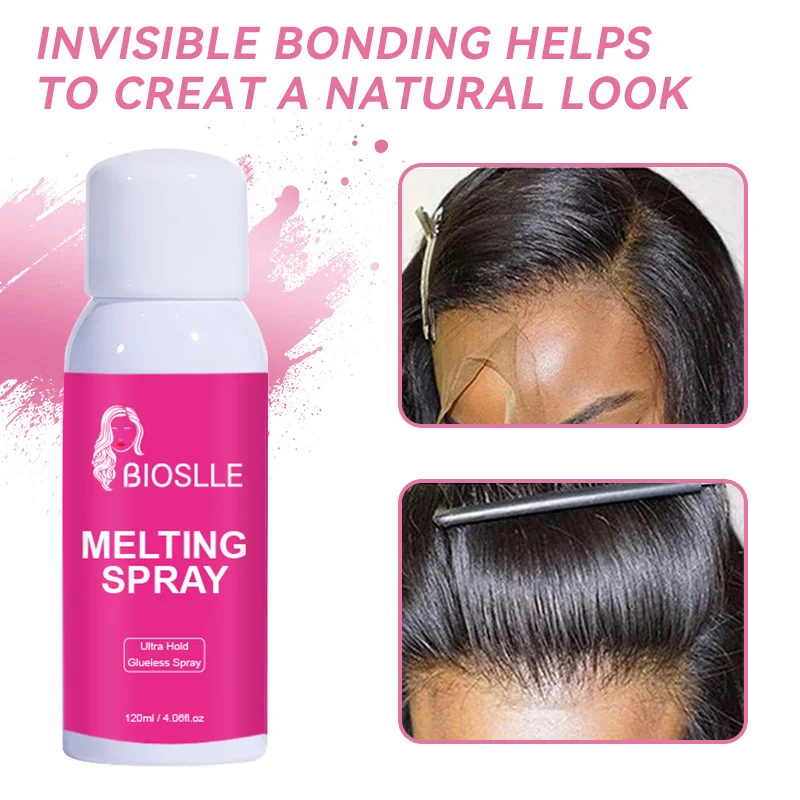 Description Picture 3 of item2PCS BIOSLLE 120ml Quick Dry Hair Glueless Strong Hold HD Wig Lace Adhesive Glue Holding Melting Spray