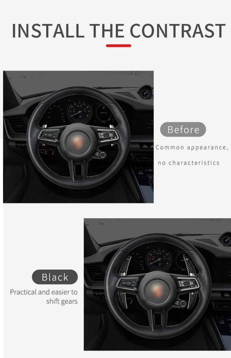 Carbon Fiber Steering Wheel Shift Paddle Shifter For Porsche Panamera 911 Cayenne 992 2021 Paddle Shifters Gear Accessories