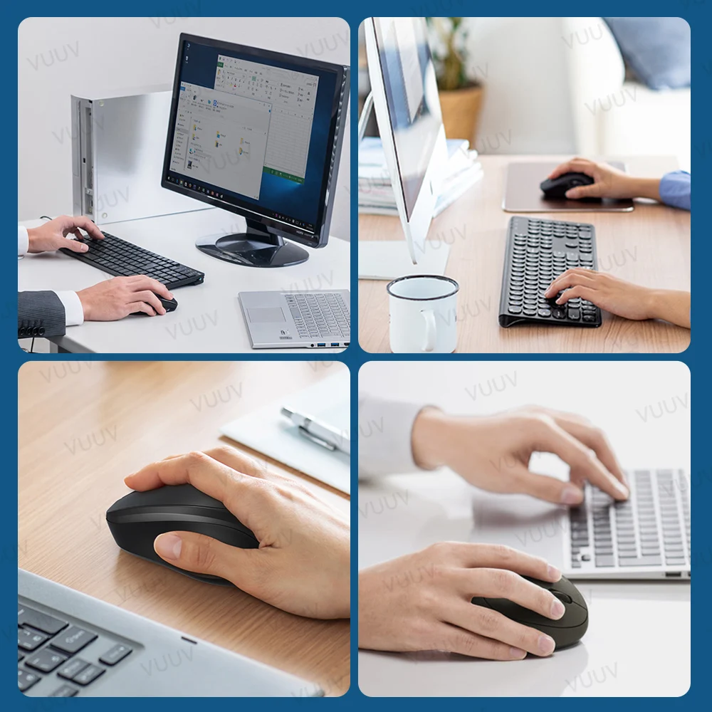 Wireless Mouse Ergonomic Bluetooth Rechargeable 1600DPI MacBook Tablet Laptop Accessories