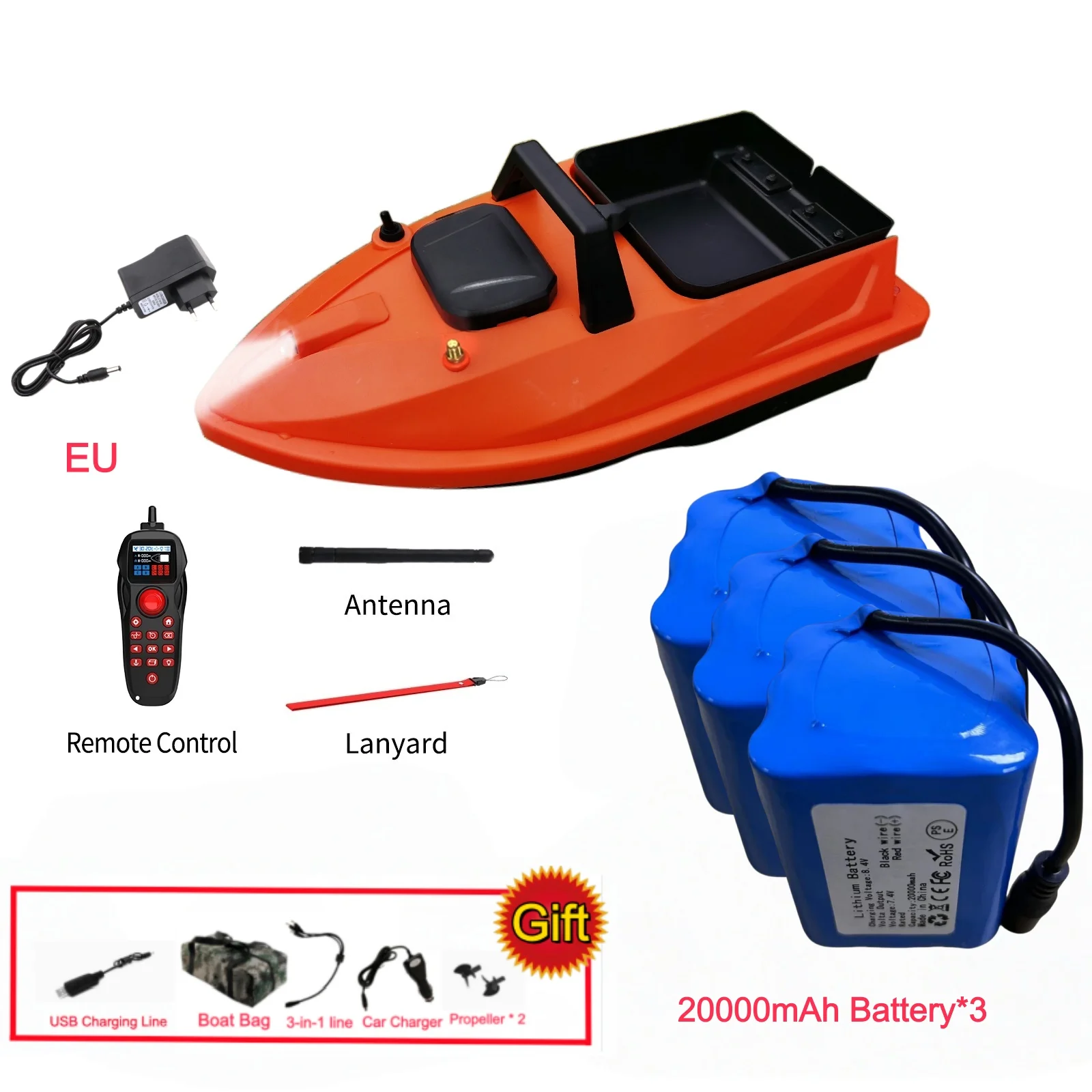 Rapid RC-båt med 20000mAh-batteri EU - Fjernkontrollert leketøy