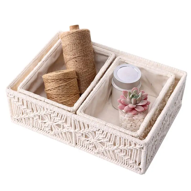 

Woven Storage Baskets Hand Woven Kids Toys Bucket Desktop Organizer Sundries Storage Box Small Item Carrier Snack Holder