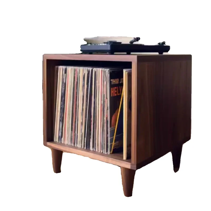 Supporto Per Giradischi Con 3 Ripiani E 2 Espositori Vinili - Struttura In Metallo E Legno - Capacità 100+ Dischi - Stile Vintage - 3