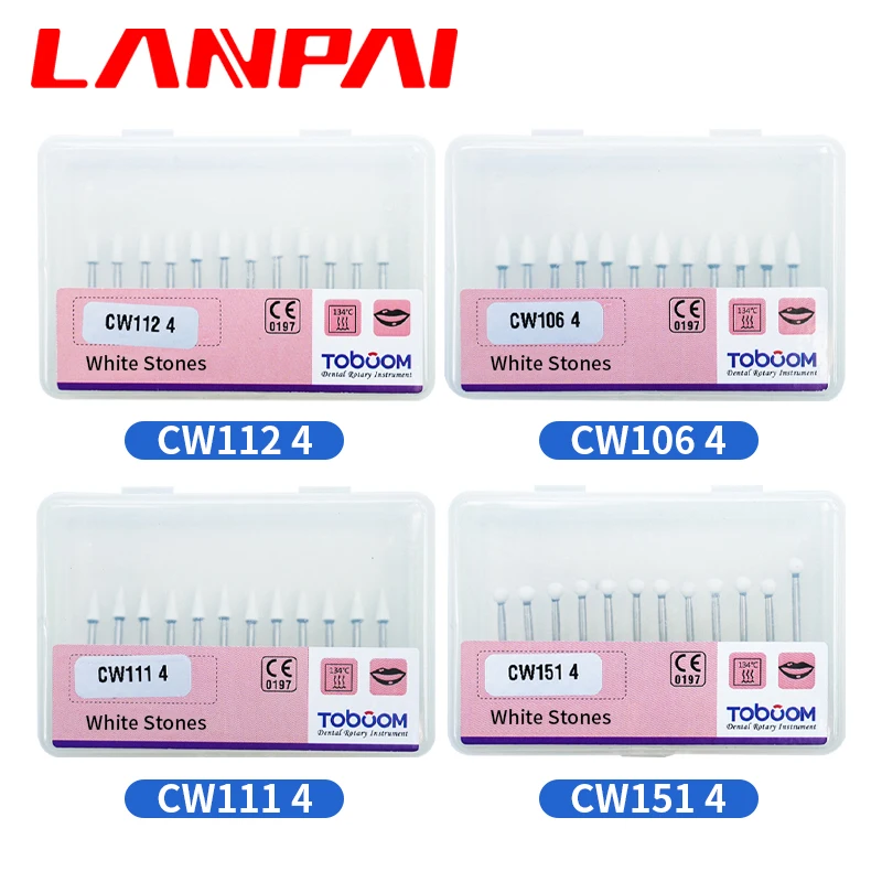 Lanpai Dental White Stone Composite Resin Polishing Kit Porcelain Grinding  FG Burs Dentist Materials