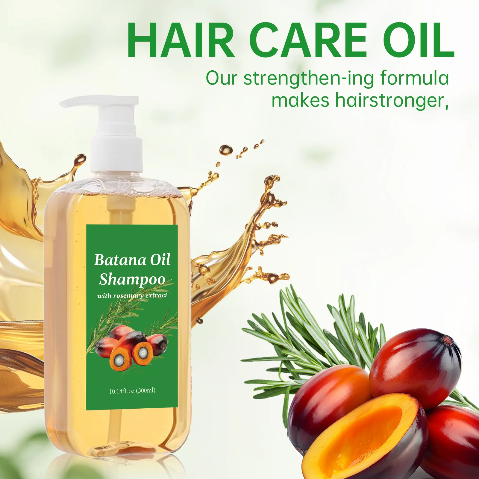 Shampoo all'olio di Batana con estratto di rosmarino per tutti i tipi di capelli |   Prevenire la rottura e aumenta la lucentezza |   10,14 fl.oz (300ml