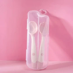 Bendable Baby Fork and Spoon Set - Soft Silicone Training Tableware (Fork spoon set Box)