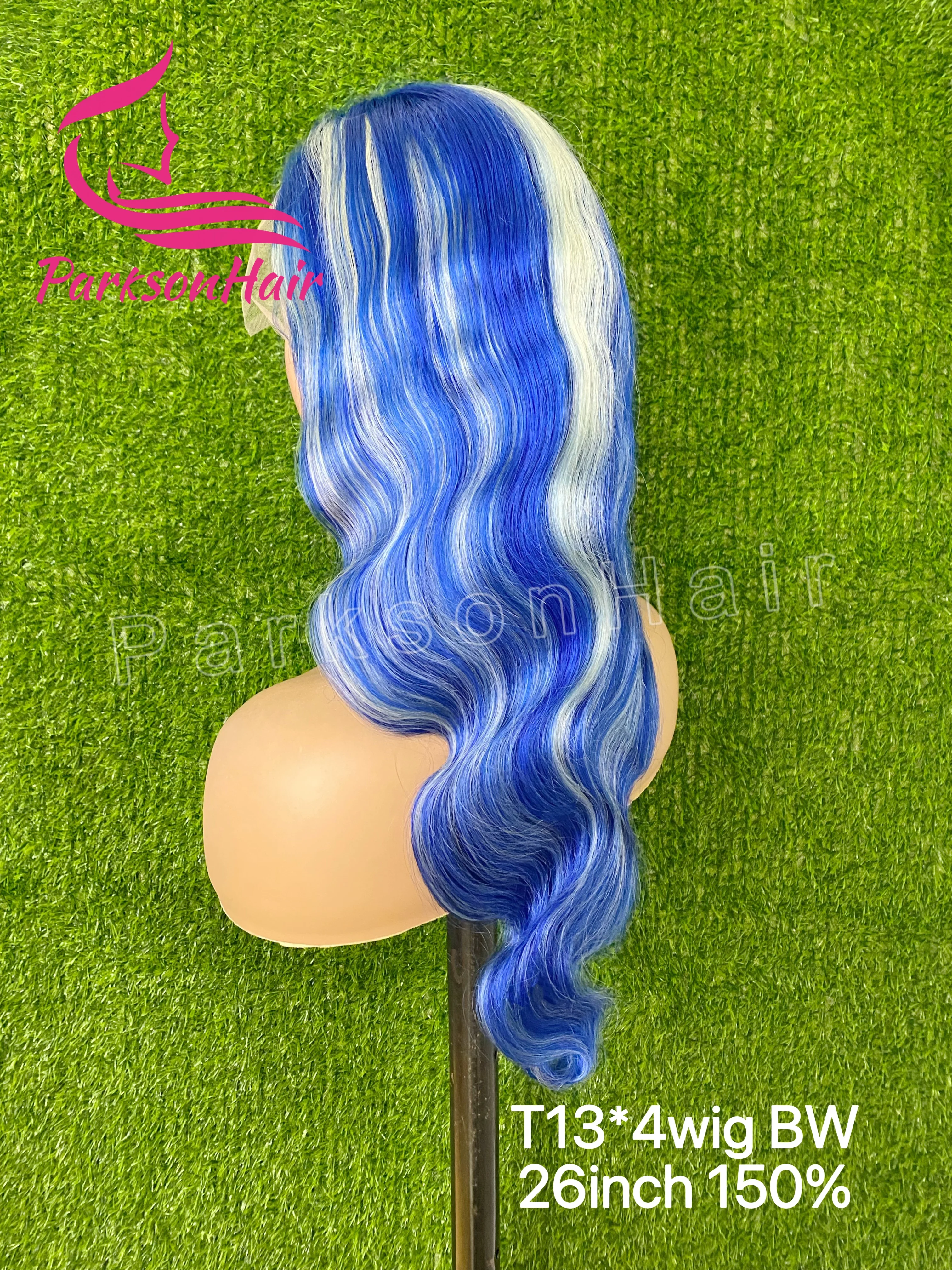In evidenza parrucche anteriori in pizzo per capelli umani onda del corpo grigia con capelli grezzi brasiliani di colore blu 13x6 13x4 parrucche frontali in pizzo per le donne - immagine 5