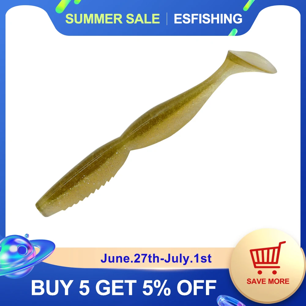 ESFISHING Quality Artificial Bait Spiner Wobbler Shad 100mm125mm For Pike Bass T Tail Jigging Pesca Soft Fishing Lure