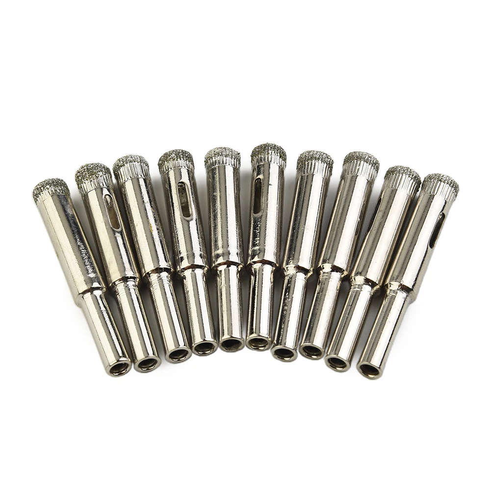 

10pcs 8mm Marble Glass Hole Opener Diamond Drilling Saw Tools Set Silver Hand Drills Brittle Materials Plastic Sheets Wood