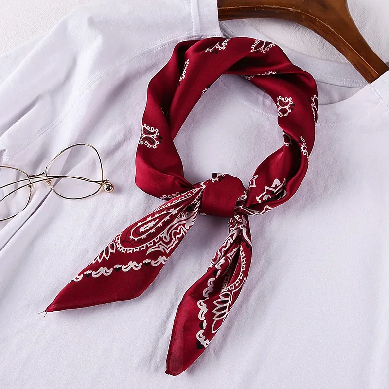 70cm Bandana Head Scarf For Women Fashion Paisley Print