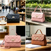 Sac à main matelassé mini pour femme, sac bandoulière de luxe à motif losanges, sac à bandoulière élégant à poignée supérieure pour usage quotidien 1