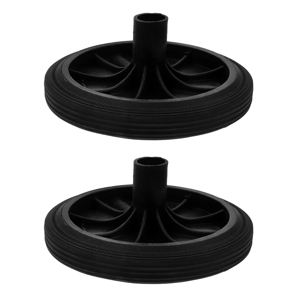 

2 Pcs Outdoor Trash Can Wheels Replacement Bin Axle Waste Garbage Plastic Rubber