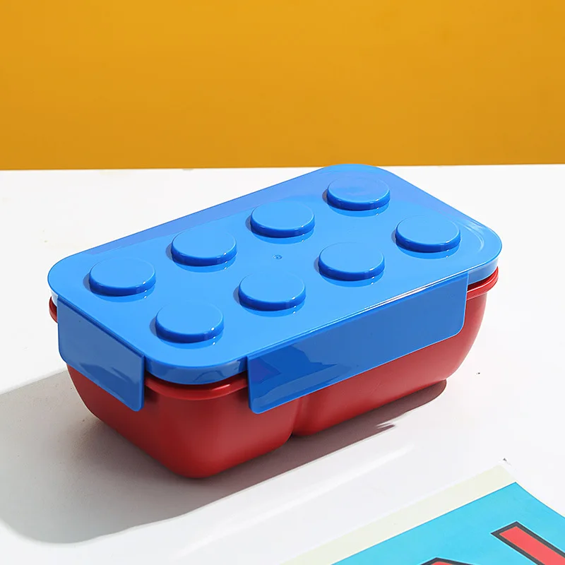 Vibrant Creative Building Blocks Lunch Box for Kids - Portable Bento for Picnics, Salads, & Snacks