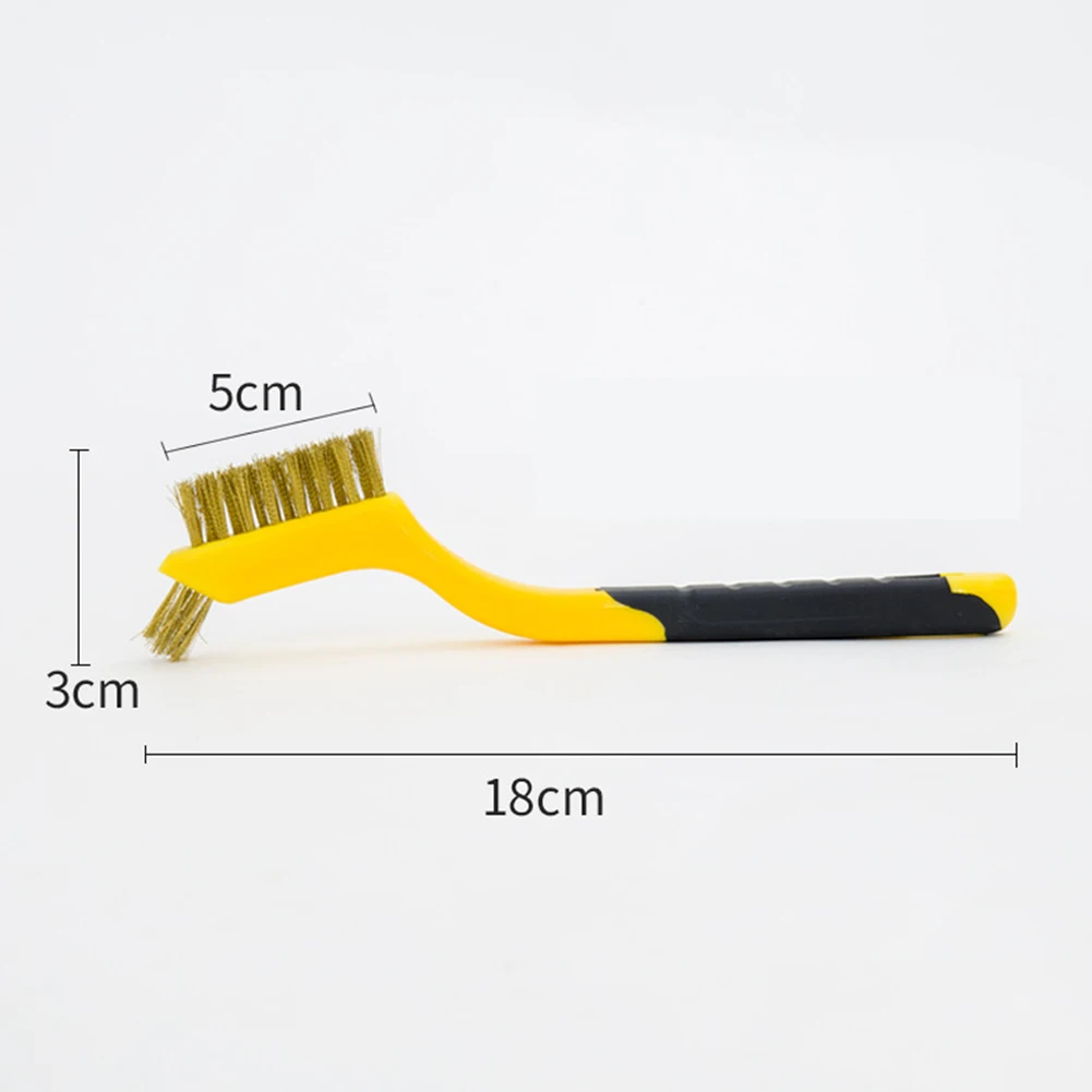 3pcs 7Inch Wire Brush Steel Brass Nylon Brush Cleaning Polishing Detail Metal Rust Scrubbing Polishing Burring Hand Tools