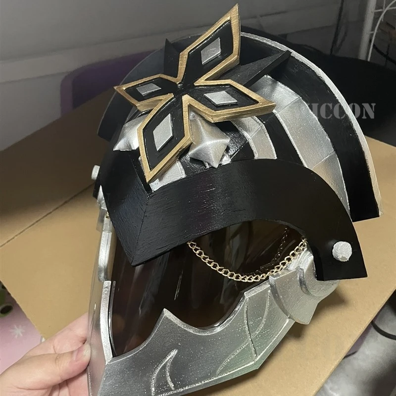 Game Genshin Impact II Capitano Cosplay Mask Wig The Captain Adult Wig Customized Nails Halloween Accessories 13