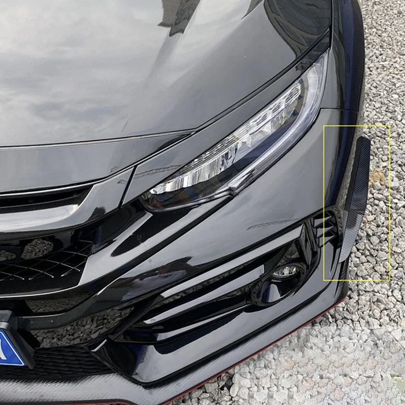 Front Bumper Lip Splitter Fin Air Knife Auto Body Kit Car Spoiler For Honda Civic FK8 Si Type-R 2019-2021