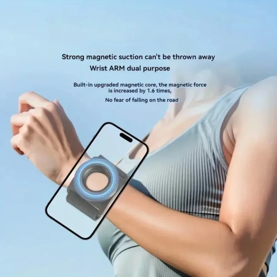 2025 New Strong Magnetic Suction Bracket Mount Mobile Phone Holder Wrist Strap Arm Dedicated For iPhone 17-12 Pro Max Samsung