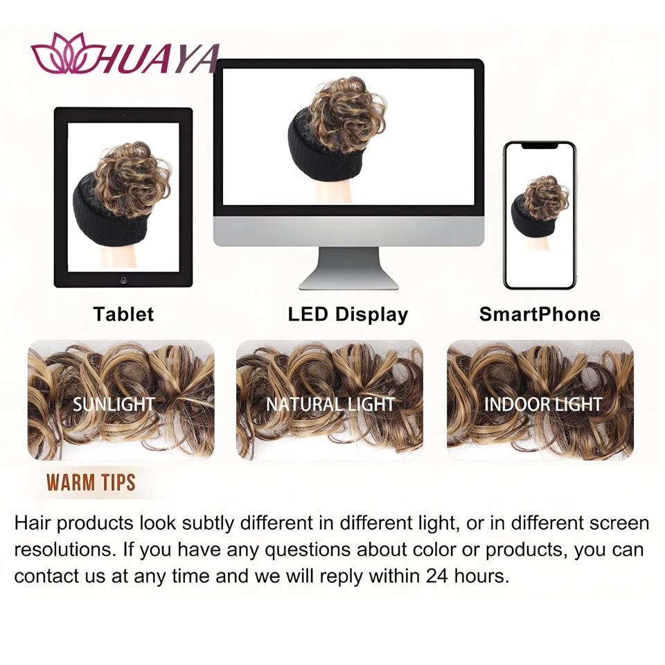 Synthetic Wavy Curly Elastic Hair Band Women's Wavy Hair Buns Long Chignon Black Brown Buns Hairpiece For Women