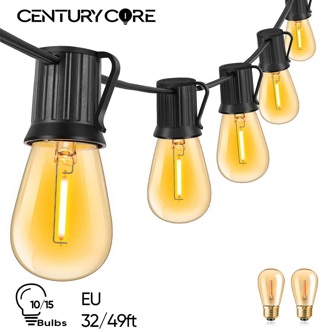 S14 Outdoor Led Garlands 220V EU Plug String Light Warm White Amber Glass Vintage Waterproof Connectable Christmas Lights Decor