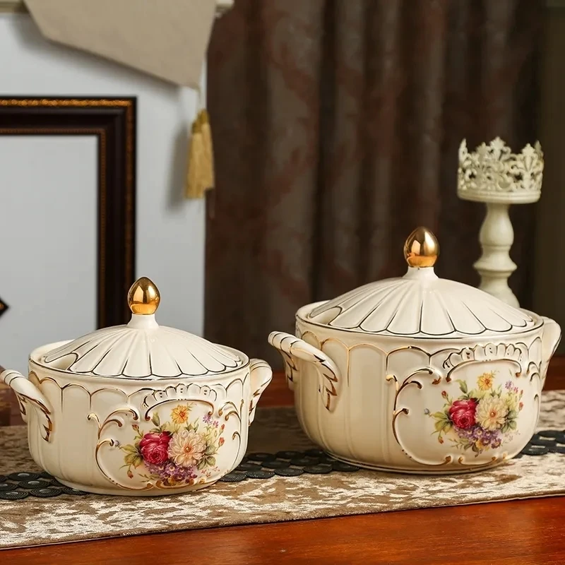 صحن نودلز منزلي اوروبي بمقبض ، صحن حساء سيراميك ،...