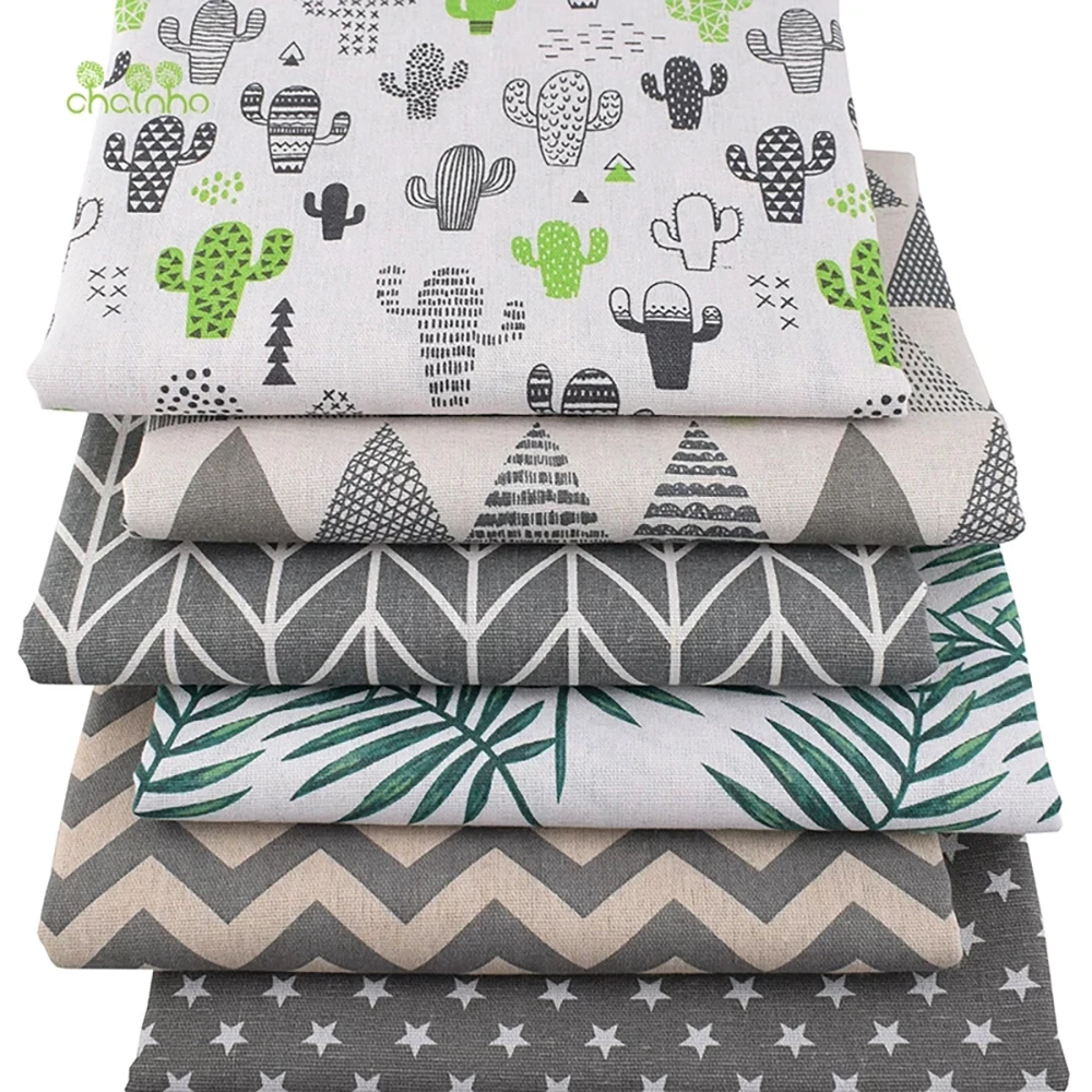 Chainho,Printed Cotton Linen Fabric,DIY Sewing Quilting Material,Cloth For Table,Sofa,Curtain,Bag,Cushion,Furniture Cover,15CL13